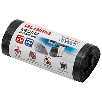 Мешки для мусора 20 л, черные, в рулоне 30 шт., ПНД, 8 мкм, 500х450 мм, LAIMA, 601376 в Кемерово