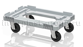 Тележка пластиковая с отверстием без тормозов усиленная серая в Кемерово