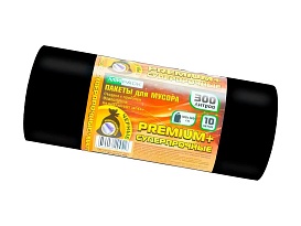 Мешки для мусора 300 л, черные, в рулоне 10 шт., ПВД 70 мкм, 1400х1000 мм, PREMIUM+, 30010160 в Кемерово Мешки для мусора 300 л, черные, в рулоне 10 шт., ПВД 70 мкм, 1400х1000 мм, PREMIUM+, 30010160 в Кемерово