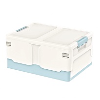 Ящик пластиковый складной белый, дно голубое, 480х360х240 мм в Кемерово