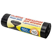 Мешки для мусора 160 л, черные, в рулоне 10 шт., ПВД, 30 мкм, 1200х900 мм, LAIMA ULTRA, 607694 в Кемерово