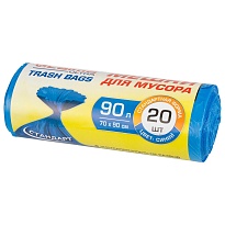 Мешки для мусора 90 л, синие, в рулоне 20 шт., ПНД, 14 мкм, 900х700 мм, LAIMA ULTRA, 607693 в Кемерово