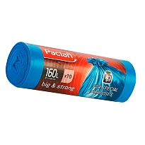 Мешки для мусора 160 л, синие, в рулоне 10 шт., ПВД, 21 мкм, 1200х870 мм, PACLAN Big&Strong, 604075 в Кемерово