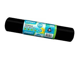 Мешки для мусора 240 л, черные, в рулоне 10 шт., ПВД 80 мкм, 1300х930 мм, EXPORT, exp 24010167 в Кемерово Мешки для мусора 240 л, черные, в рулоне 10 шт., ПВД 80 мкм, 1300х930 мм, EXPORT, exp 24010167 в Кемерово