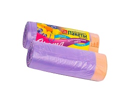 Мешки для мусора 35 л, ароматизированные, Лаванда, сиреневые, в рулоне 10 шт., ПНД, 12 мкм, 560х530 мм, GRIFON Aroma, 101-080 La в Кемерово