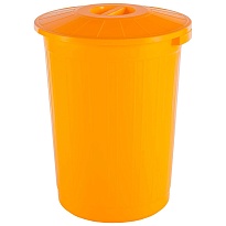 Мусорный бак с крышкой 60 л желтый 60 желтый в Кемерово