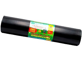 Мешки для мусора 280 л, ароматизированные, черные, в рулоне 10 шт., ПВД 110 мкм, 1400х930 мм, Добрыня, Dob28010black в Кемерово