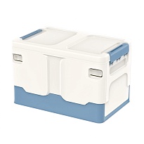 Ящик пластиковый складной белый, дно синее, 370х240х240 мм в Кемерово