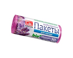 Мешки для мусора 30 л, ароматизированные, Лаванда, сиреневые, в рулоне 20 шт., ПНД, 9 мкм, 560х530 мм, GRIFON Aroma, 101-020 La в Кемерово