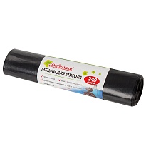 Мешки для мусора 240 л, черные, в рулоне 5 шт., ПВД 30 мкм, 1300х900 мм, Любаша, 605338 в Кемерово Мешки для мусора 240 л, черные, в рулоне 5 шт., ПВД 30 мкм, 1300х900 мм, Любаша, 605338 в Кемерово