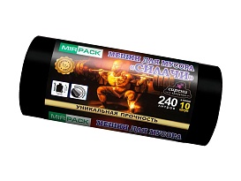 Мешки для мусора 240 л, ароматизированные, черные, в рулоне 10 шт., ПВД 40 мкм, 1500х1100 мм, СИЛАЧИ, sil24011110 в Кемерово